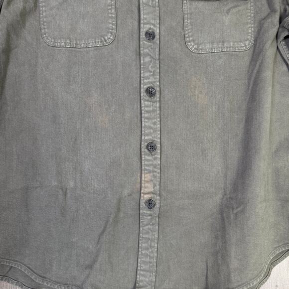 J.Crew Garment-dyed Twill Overshirt Mens XL Greenish Gray Long Sleeve Button Up - Picture 4 of 7